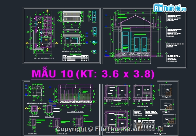 File cad 10 mẫu nhà vệ sinh công cộng - WC công cộng