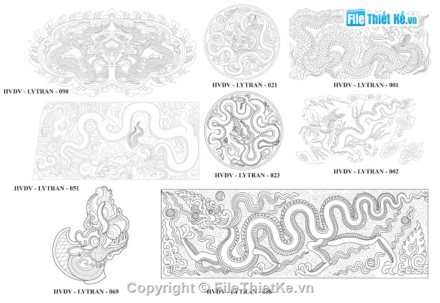 mẫu rồng,rồng phượng,phù điêu,Hoa văn cổ