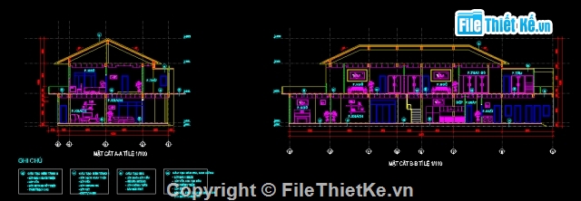 Cad Biệt thự 2 tầng,Filethietke Biệt thự,File CAD Biệt thự 2 tầng,Bản vẽ biệt thự 2 tầng