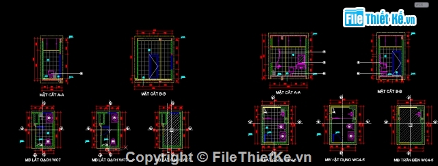 Cad Biệt thự 2 tầng,Filethietke Biệt thự,File CAD Biệt thự 2 tầng,Bản vẽ biệt thự 2 tầng