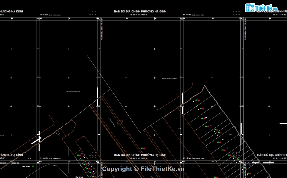 File Cad Bản đồ địa chính phường Hạ Đình,Bản đồ địa chính phường Hạ Đình - VN2000,Bản đồ giải thửa phường Hạ Đình - VN2000,Quy hoạch phường Hạ Đình - VN2000,phường Hạ Đình - VN2000