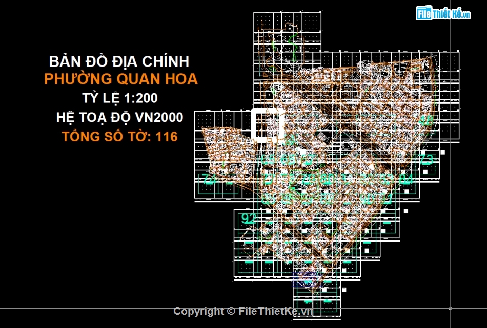 File Cad Bản đồ địa chính phường Quan Hoa,Bản đồ địa chính phường Quan Hoa - VN2000,Bản đồ giải thửa phường Quan Hoa - VN2000,phường Quan Hoa - VN2000,Quy hoạch phường Quan Hoa - VN2000