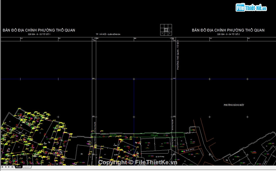 File Cad Bản đồ địa chính phường Thổ Quan,Bản đồ địa chính phường Thổ Quan - VN2000,Quy hoạch phường Thổ Quan VN2000,Bản đồ giải thửa phường Thổ Quan VN2000,phường Thổ Quan VN2000