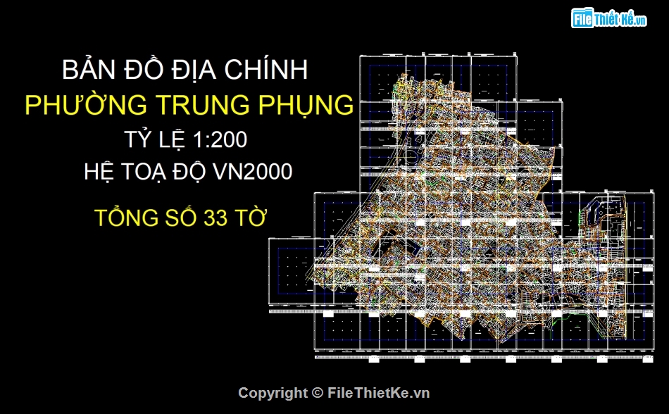 File Cad Bản đồ địa chính phường Trung Phụng,Bản đồ địa chính phường Trung Phụng - VN2000,Bản đồ giải thửa phường Trung Phụng - VN2000,Quy hoạch phường Trung Phụng - VN2000,phường Trung Phụng - VN2000