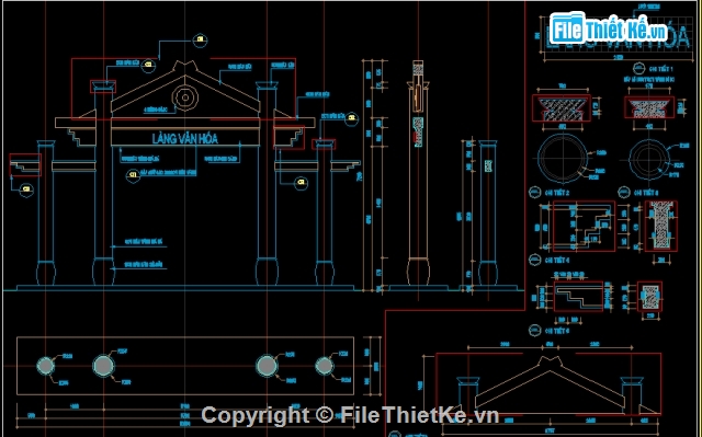 bản vẽ cad cổng,cổng làng mới,bản vẽ cổng làng,mẫu cổng làng văn hóa,thiết kế cổng làng