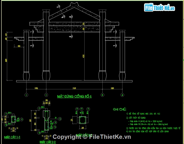 bản vẽ cad cổng,cổng làng mới,bản vẽ cổng làng,mẫu cổng làng văn hóa,thiết kế cổng làng