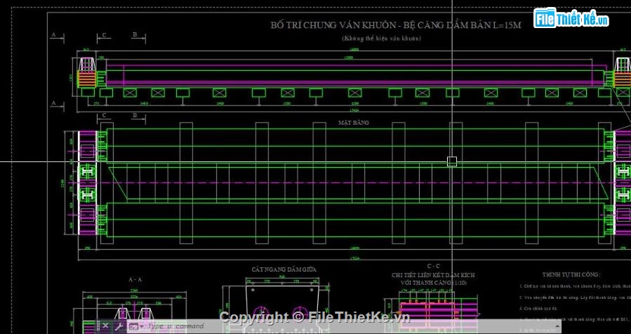 bản vẽ dầm bản,bản vẽ bệ đúc dầm,file cad cầu dầm