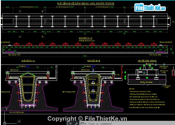 bản vẽ bệ đúc dầm,bản vẽ cầu dầm,chi tiết cầu dầm,file cad cầu dầm