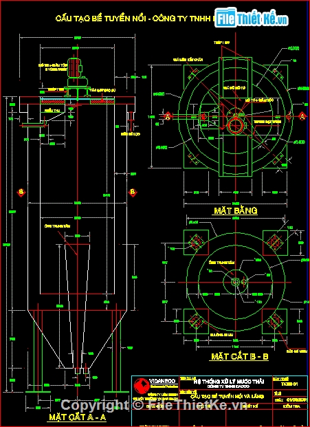 xử lý nước,Xử lý nước thải,Hệ thống nước thải,bản vẽ bể nước,Bản vẽ Bể lọc than hoạt tính