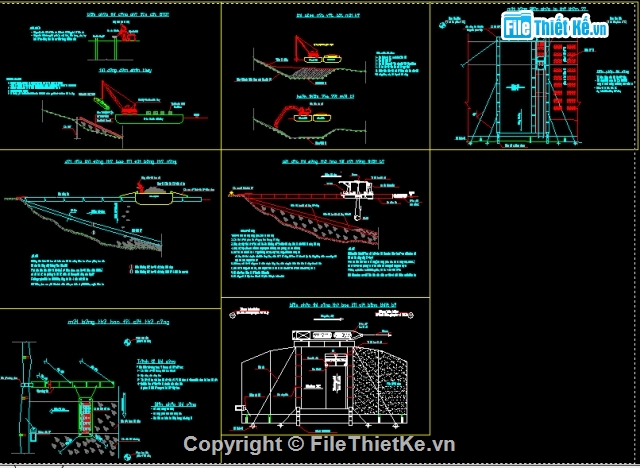 Bản vẽ chi tiết,chi tiết thi công,Bản vẽ hoàn thiện,biện pháp thi công kè,biện pháp thi công kè Sông