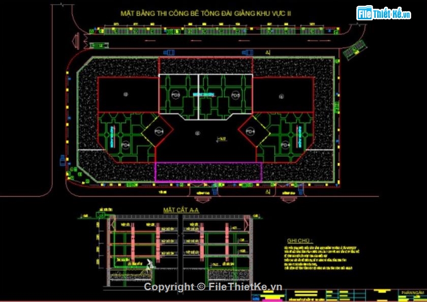 bản vẽ biện pháp,biện pháp thi công nhà cao tồng,thi công tầng hầm