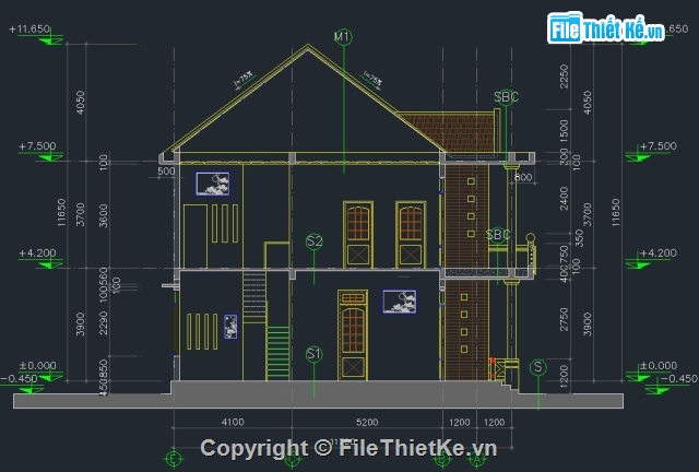 biệt thự 2 tầng,bản vẽ biệt thự,bản vẽ biệt thự 2 tầng,bản vẽ cad biệt thự 2 tầng,nhà phố 2 tầng