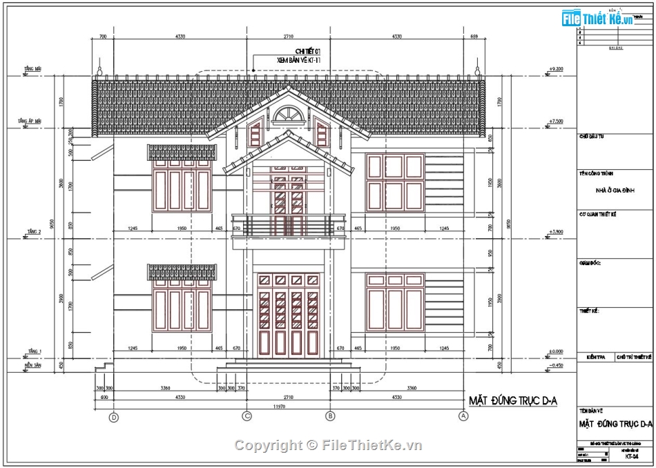 Bản vẽ thiết kế biệt thự 2 tầng,File cad biệt thự 2 tầng đẹp,kiến trúc biệt thứ 2 tầng,Biệt thự 2 tầng 9.2x11.2m