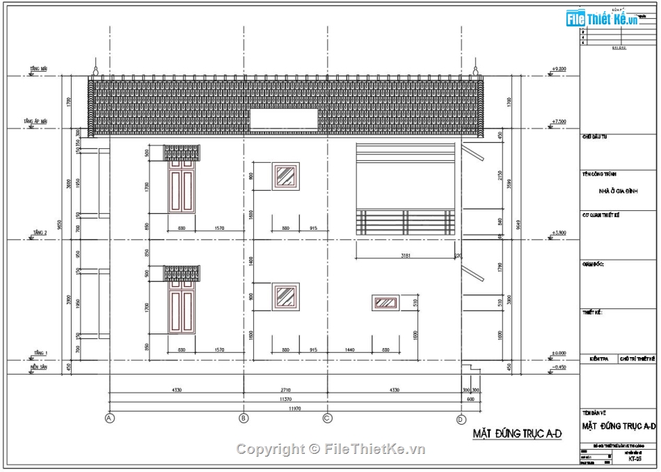 Bản vẽ thiết kế biệt thự 2 tầng,File cad biệt thự 2 tầng đẹp,kiến trúc biệt thứ 2 tầng,Biệt thự 2 tầng 9.2x11.2m