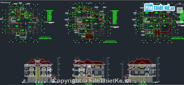 bản vẽ 3 tầng,Biệt thự 3 tầng,thiết kế biệt thự,Biệt thự