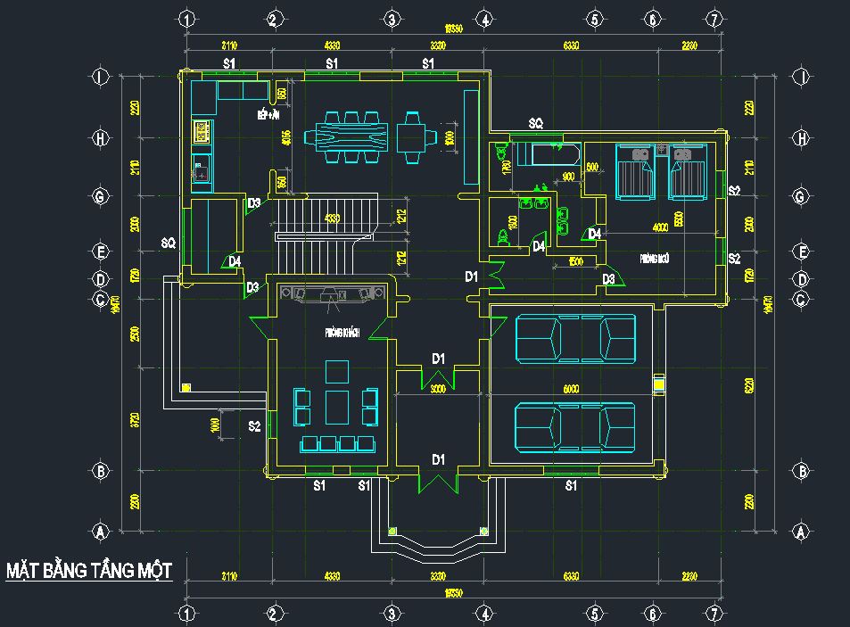 Biệt thự 19.5 x 16.5m,Bản vẽ biệt thự,biệt thự mẫu