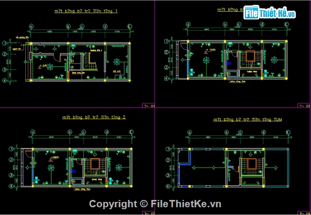 mẫu biệt thự,kiến trúc biệt thự,Bản vẽ kiến trúc biệt thự,điện biệt thự,điện nước biệt thự,biệt thự 4.8x13m