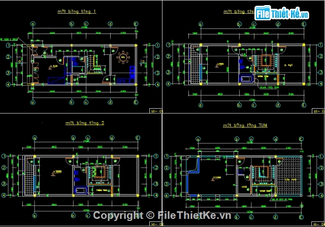 mẫu biệt thự,kiến trúc biệt thự,Bản vẽ kiến trúc biệt thự,điện biệt thự,điện nước biệt thự,biệt thự 4.8x13m