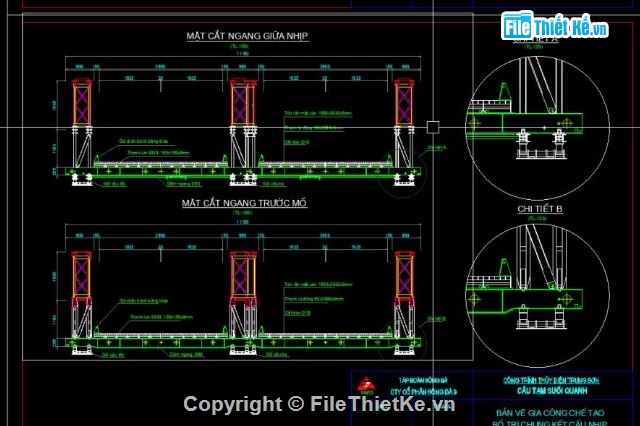 bản vẽ cầu,bản vẽ cầu Bailey,file cad cầu đường