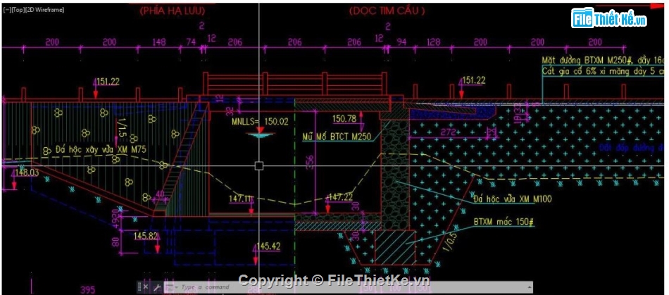 cầu bản mố nhẹ,file cad cầu,mẫu cầu giao thông