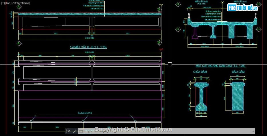 bản vẽ cầu,bản vẽ dầm bản,file cad cầu dầm