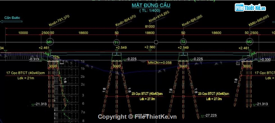 bản vẽ cầu,bản vẽ cầu dầm I,file cad cầu đường