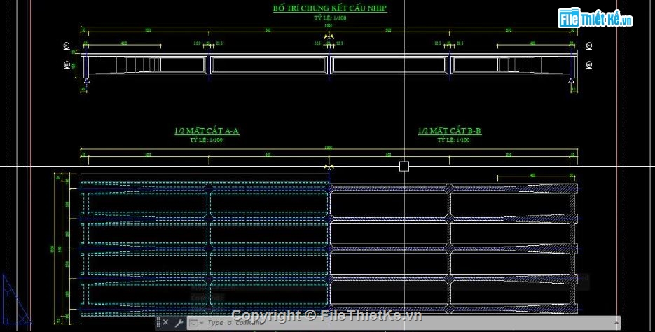 bản vẽ dầm bản,file cầu dầm,file cad cầu dầm