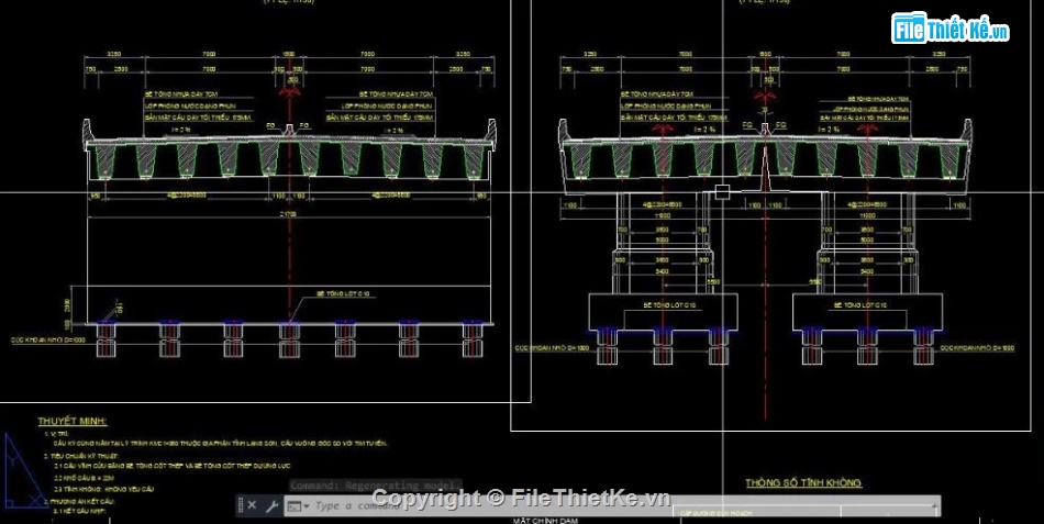 bản vẽ cầu,bản vẽ cầu dầm,file cad cầu dầm