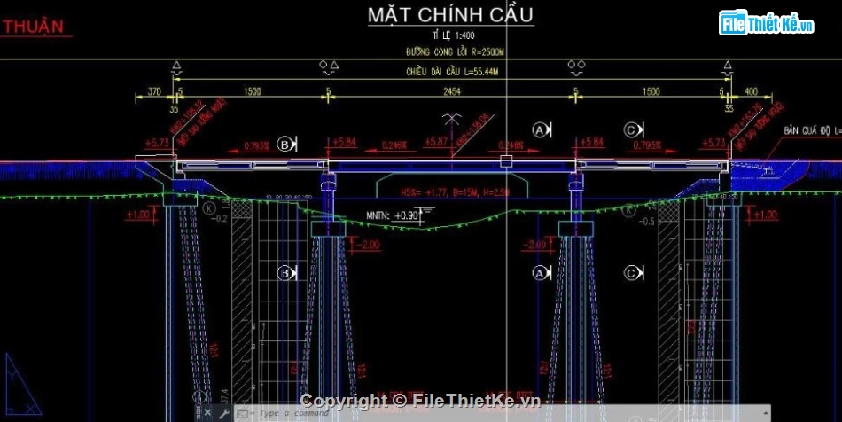 bản vẽ cầu,bản vẽ cầu dầm T,file cầu dầm
