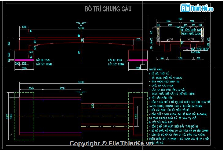 bản vẽ dầm bản,bản vẽ cầu,file thiết kế cầu