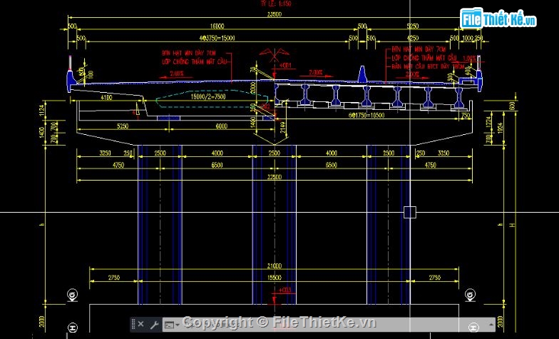 bản vẽ cầu,bản vẽ cầu đúc hẫng,file cad cầu