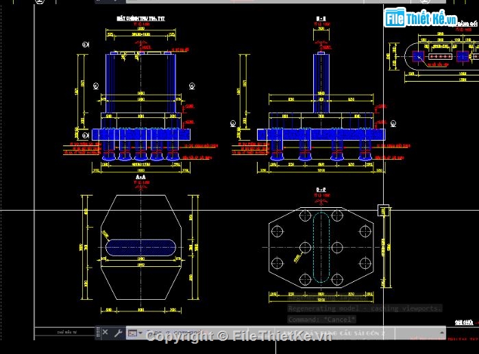 bản vẽ cầu,bản vẽ cầu đúc hẫng,file cad cầu