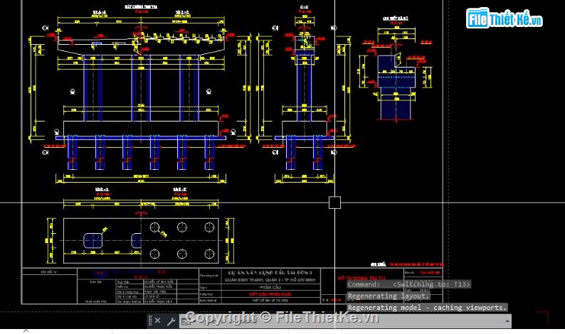 bản vẽ cầu,bản vẽ cầu đúc hẫng,file cad cầu