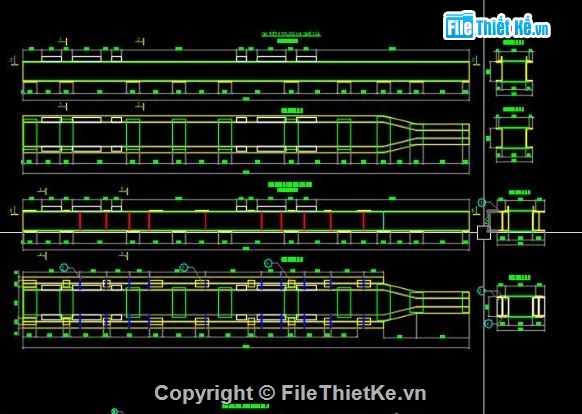 bản vẽ dầm bản,cầu long môn,file cầu dầm