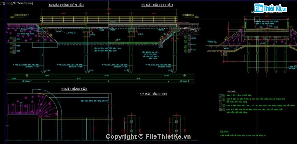 bản vẽ cầu,file cad cầu dầm,bản vẽ cầu dầm,cầu đường giao thông