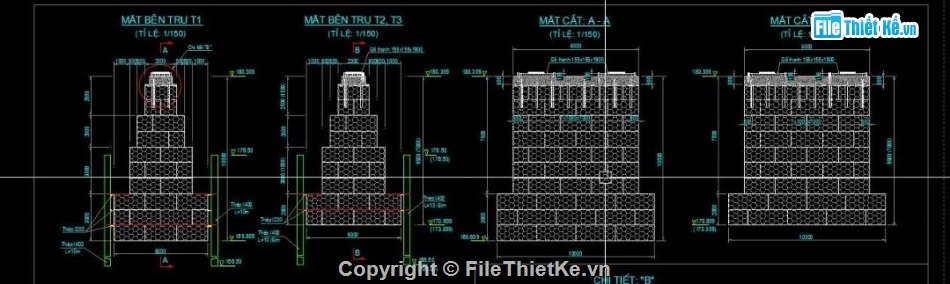 bản vẽ cầu tạm,cầu dầm,bản vẽ cầu dầm