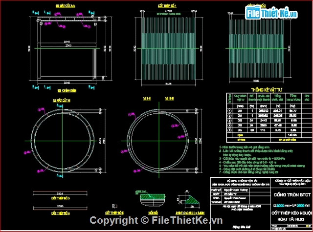 cấu tạo cống tròn Sông Đáy,Bản vẽ cống tròn BTCT,Bản vẽ cống hộp,bản vẽ cống D300-D500