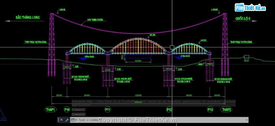 bản vẽ cầu vòm,bản vẽ cầu bê tông cốt thép,file cad bản vẽ cầu