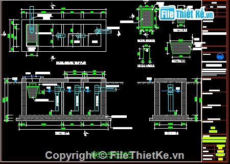 bể tách mỡ,cad bể tách mỡ,bản vẽ  bể tách mỡ