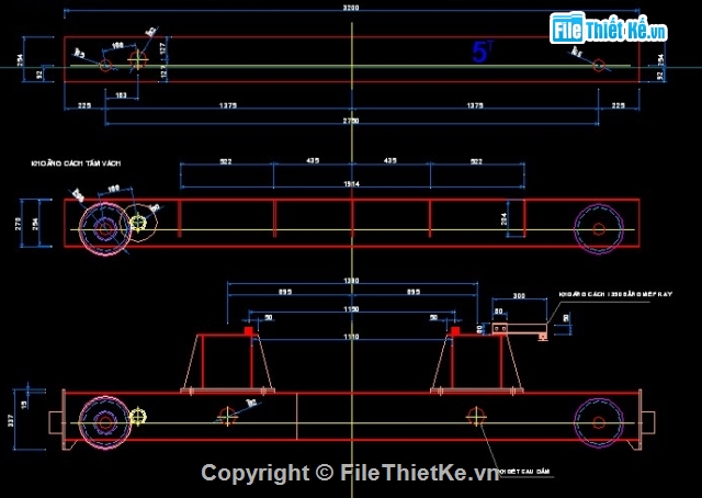 Bản vẽ dầm T,bản dầm cầu trục,Cầu trục 5T-20T nhịp 22.5m