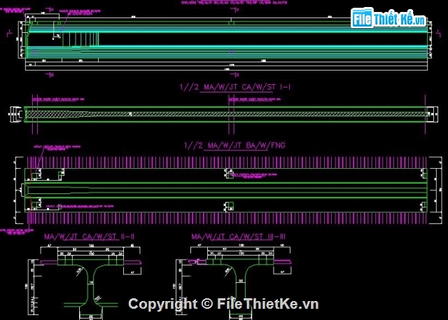 thư viện cad,Bản vẽ dầm T,chi tiết dầm T33m,dầm T33m cao 1.5m