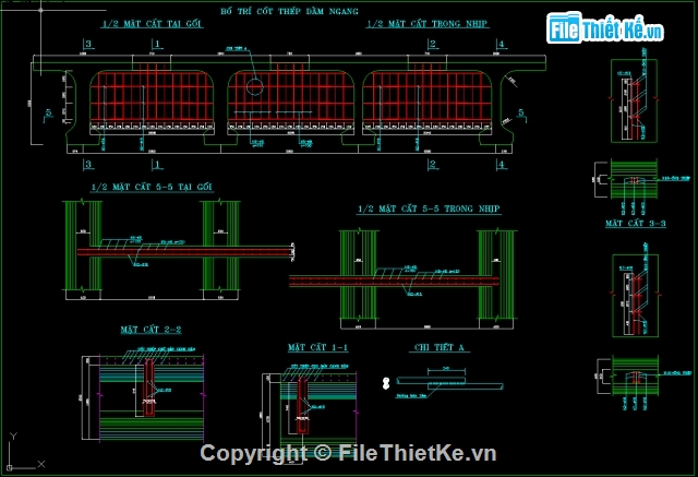 thư viện cad,Bản vẽ dầm T,chi tiết dầm T33m,dầm T33m cao 1.5m