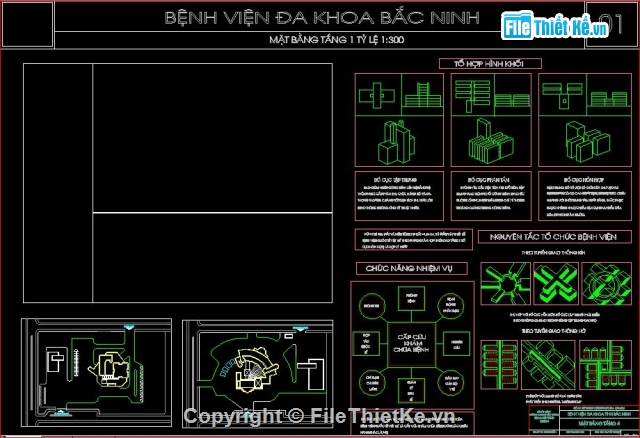 kiến trúc bệnh viện đa khoa,bệnh viện đa khoa Bắc Ninh,thiết kế bệnh viện,bản vẽ bệnh viện