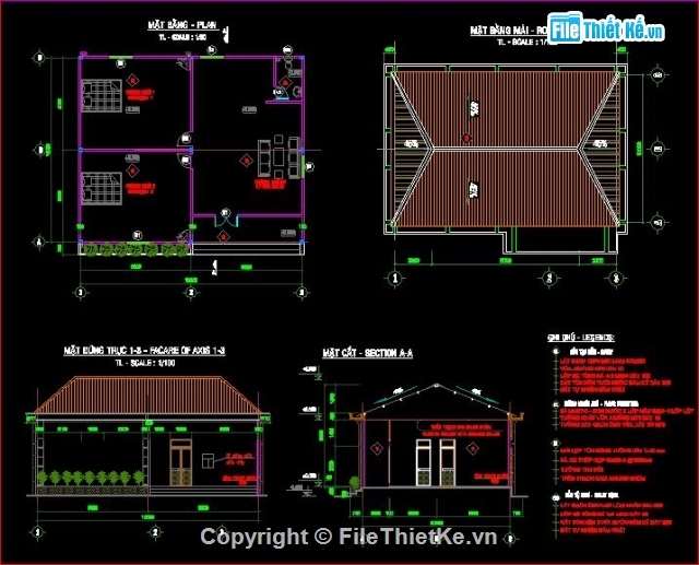 bản vẽ nhà văn phòng,trại gà xuân quế,kiến trúc và kết cấu trại gà,bản vẽ trại gà