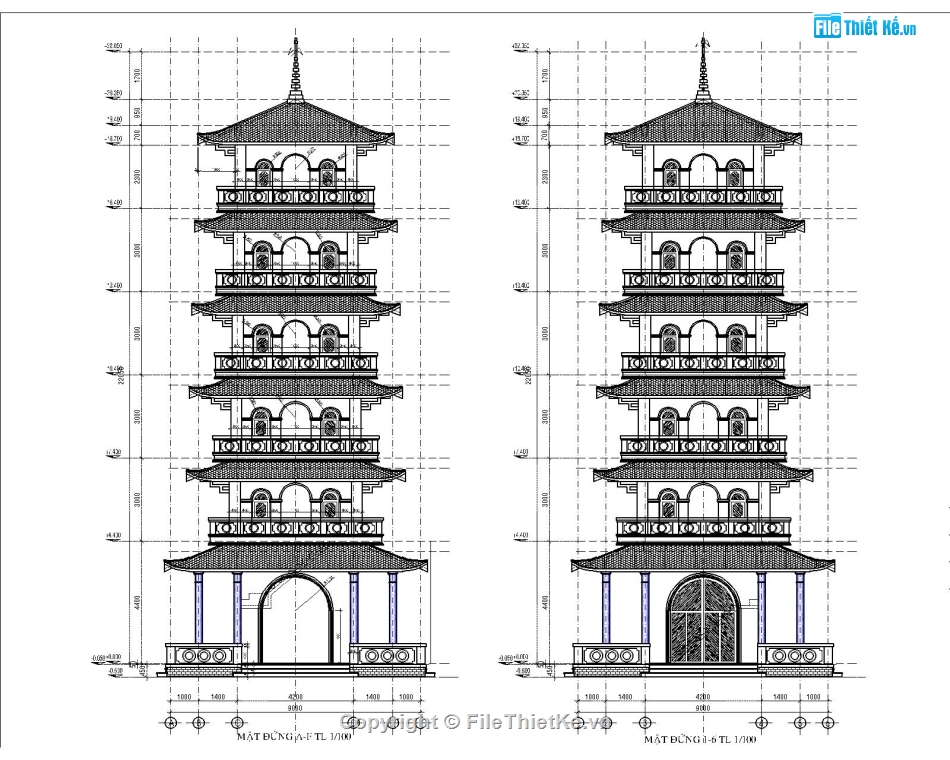 đình chùa việt nam,kiến trúc chùa,file cad bản vẽ chùa,mẫu bản vẽ chùa,bản vẽ tháp chuẩn đề,bản vẽ chùa đẹp