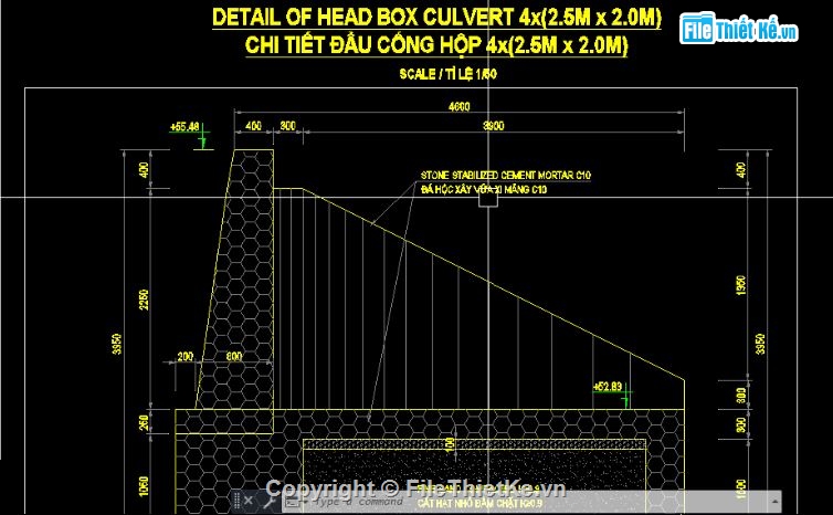 cống hộp 2.5m x2.5m,bản vẽ cống bản,file cad cống hộp