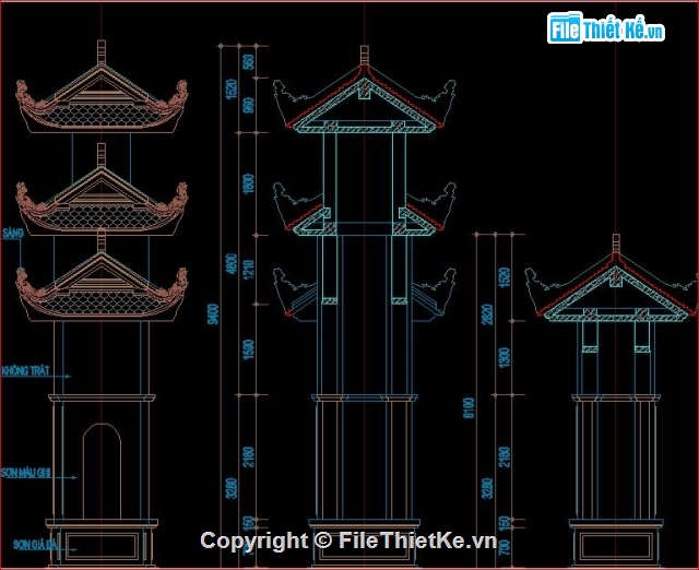 cổng làng đẹp,cổng làng văn hóa 3 tầng,mẫu cổng làng mái cong,cổng làng 3 cửa