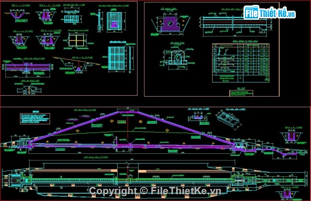 Đập Tràn Cống,Bản vẽ công trình đầu mối,thiết kế đập tràn