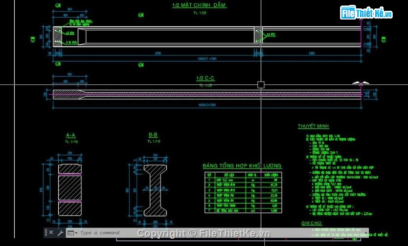 cad cầu bản,bản vẽ dầm cầu chữ I,cầu nông thôn
