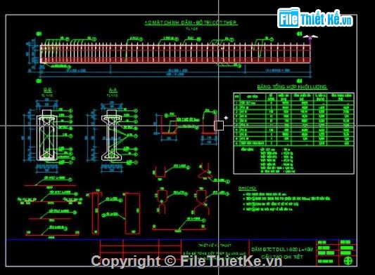 cad cầu bản,bản vẽ dầm cầu chữ I,cầu nông thôn